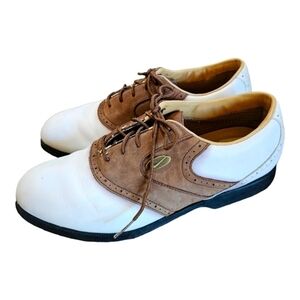 Nike Zoom Air Men's white Brown Leather Golf Shoes Size 8M